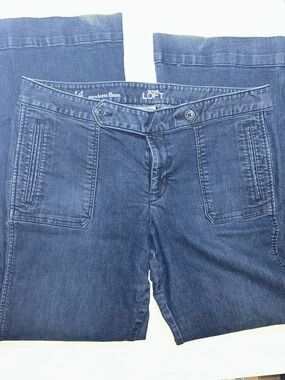 Ann Taylor Modern Flare Jeans - Dark Blue Denim